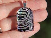 Rainbow contours dichroic glass pendant