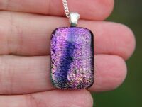 Small Purple and blue dichroic pendant