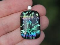 Rainbow burst dichroic glass pendant