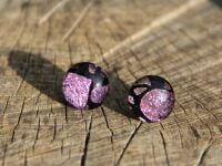 Pale Pink dichroic stud earrings