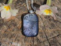 Silver net dichroic glass pendant