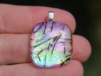 Purple and green dichroic pendant