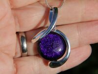 Purple Dichroic Glass Twist Pendant