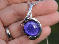 Purple Blue Dichroic Glass Twist Pendant