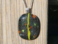 Rainbow Mardi Gras Dichroic Glass Pendant