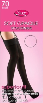 Silky 70 Denier Soft Opaque Stockings in Black