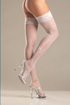Sheer Lace Top Stockings by Be Wicked!