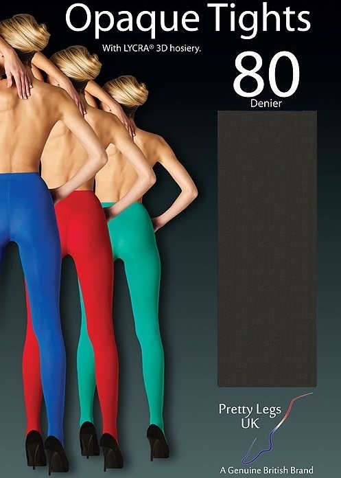 Pretty Legs 80 Denier Opaque Tights in Bottle Green