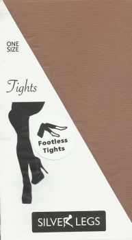 Silver Legs 50 denier Footless Tights in Natural