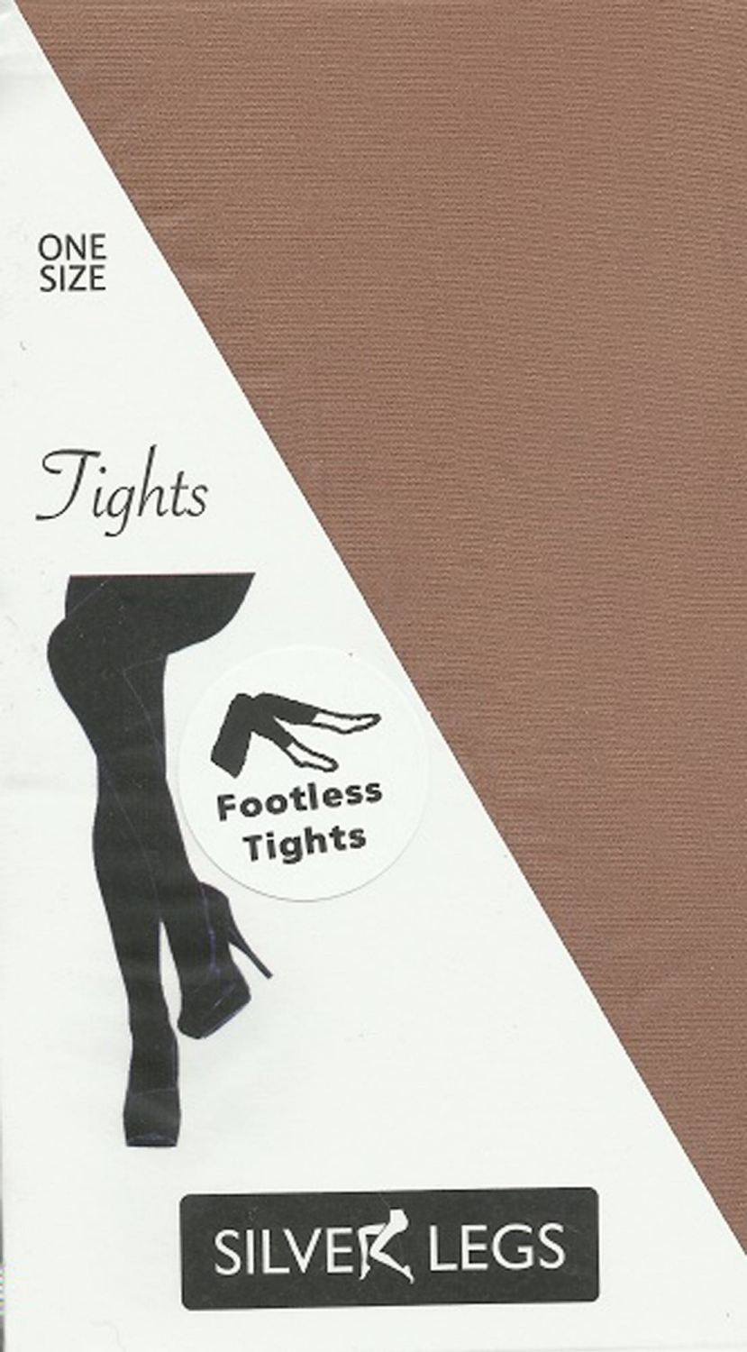 Silver Legs 50 denier Footless Tights in Natural