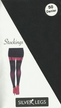 Silver Legs 50 denier Stockings in Black