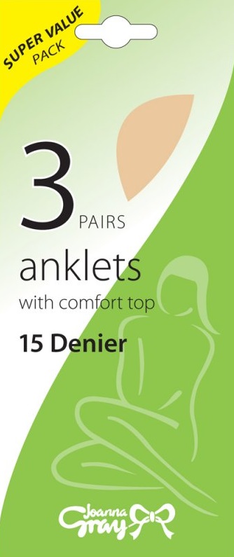 Joanna Grey Anklets 3 pair pack