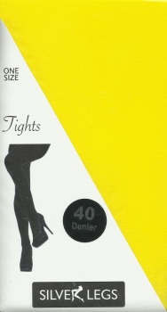 Silver Legs 40 Denier Opaque Tights in Yellow