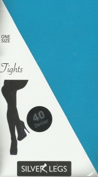 Silver Legs 40 Denier Opaque Tights in Turquoise
