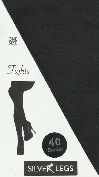 Silverlegs 40 Denier Opaque Tights in Black