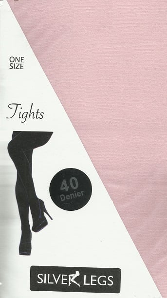 Silverlegs 40 Denier Opaque Tights in Baby Pink