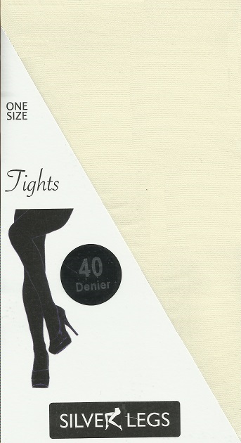 Silverlegs 40 Denier Opaque Tights in Cream