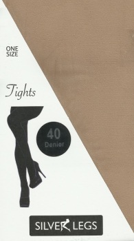 Silver Legs 40 Denier Opaque Tights in Natural