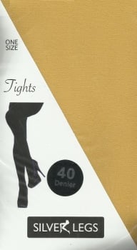 Silver Legs 40 Denier Opaque Tights in Mustard