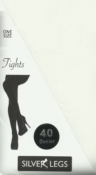 Silverlegs 40 Denier Opaque Tights in White