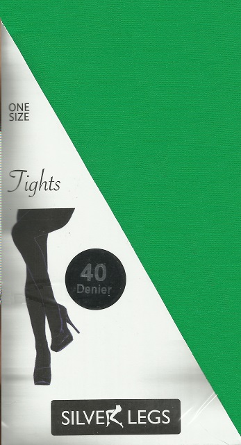 Silverlegs 40 Denier Opaque Tights in Emerald Green