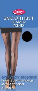 Silky Seamed Tights in Natural or Black