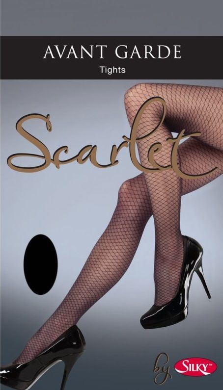 SILKY AVANT GARDE MOCK FISHNET TIGHTS IN BLACK