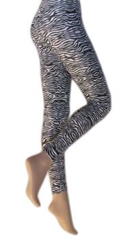 Silky Zebra Patterned Leggings in 3 sizes