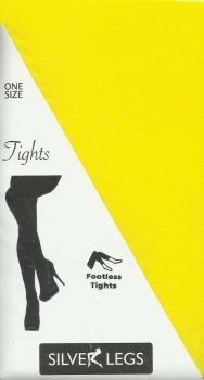 Silver Legs 50 denier Footless Tights in Yellow