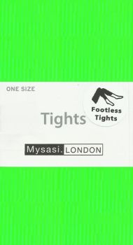 Mysasi 50 denier microfibre Footless Tights in Neon Green