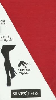Silver Legs 50 denier Footless Tights in Red