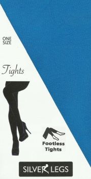 Silver Legs 50 denier Footless Tights in Neon Turquoise