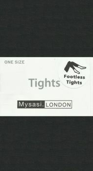 Mysasi 50 denier microfibre Footless Tights in Black