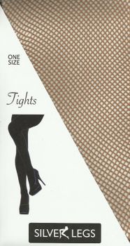 Silver Legs Natural Fishnet Tights