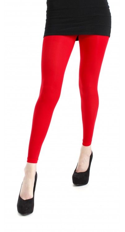 Pamela Mann 40 Denier Footless Tights Fluorescent Red