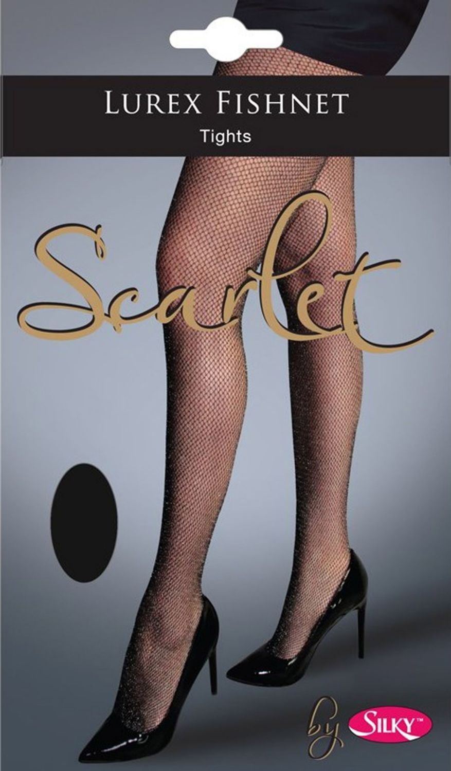 SILKY LUREX FISHNET TIGHTS IN BLACK ONE SIZE