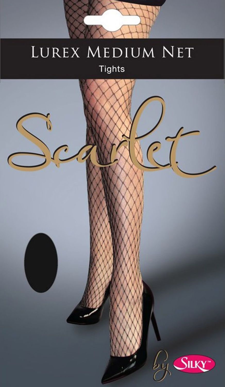 Silky Lurex Medium Net Tights in Black One Size