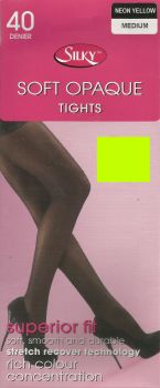 Silky 40 Denier Opaque Tights in Neon Yellow