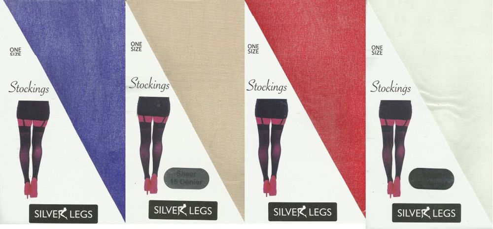 Silverlegs 15 Denier Stockings in 4 shades One Size