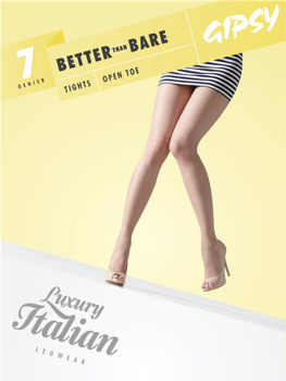 Gipsy 7 denier Open Toe Tights in 3 sizes and 2 shades