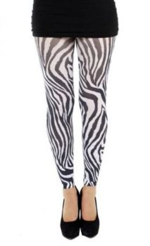 Pamela Mann Zebra Footless tights in Black and White