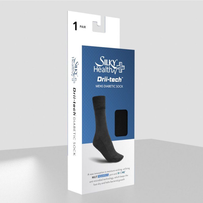 3 Pairs Mens Diabetic Socks in Black and Navy