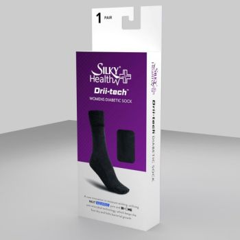 3 Pairs Ladies Diabetic Socks in Black and Beige