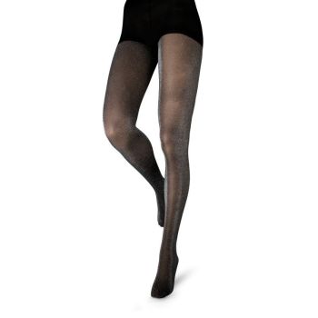 Couture Glitter Opaque Tights in Black
