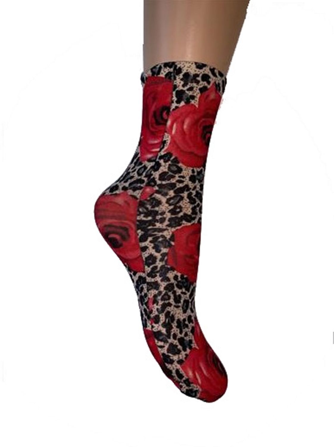 Gipsy Leopard Rose Ankle Socks