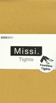 Mysasi 50 denier microfibre Footless Tights in Mustard
