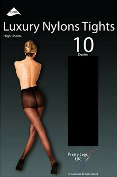 Pretty Legs 10 Denier Nylons Tights in Black