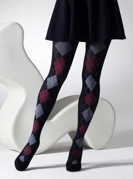 Gipsy Front Panel Argyle Tights one size