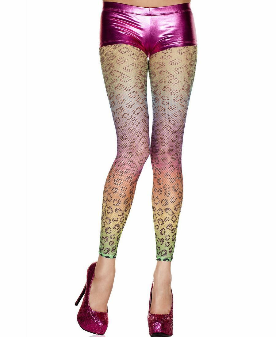 Pink Leopard Print Footless Tights 