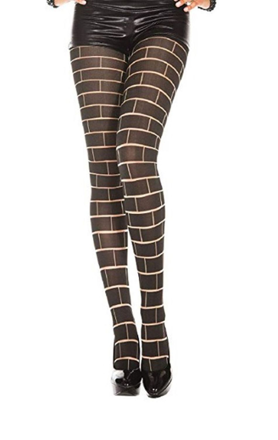 Music Legs Brick Print Tights 7132